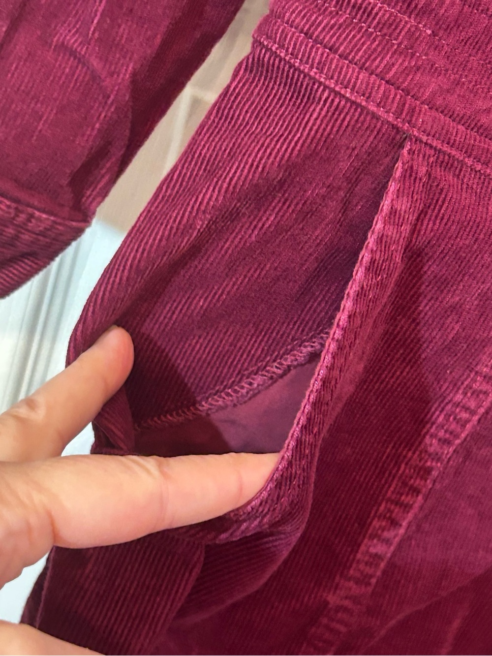 Boden Corduroy 3/4 Sleeve Dress - Cranberry 6R - Picture 4 of 8